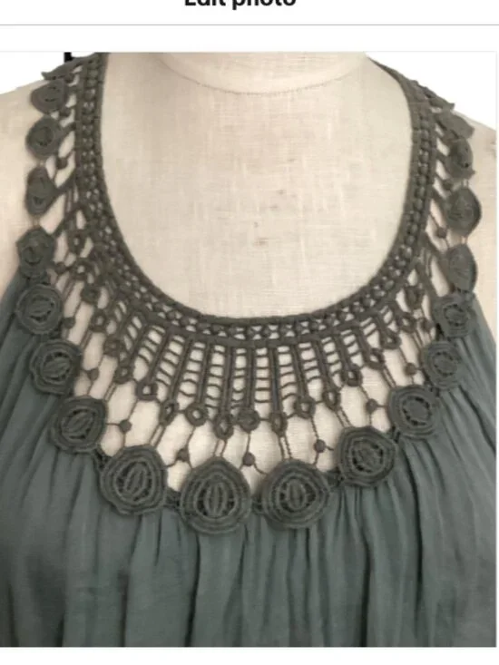 Carla Conti Italian Silk Blouse Silk Top Sz S Green 160H - Picture 7 of 10